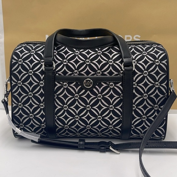 Michael Kors Handbags - MICHAEL KORS JST TRAVEL MEDIUM DUFFLE SATCHEL SHOULDER CROSSBODY BAG MK BLACK